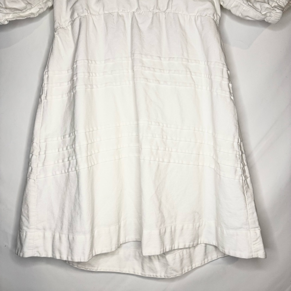 Avec Les Filles Open Back Puff Sleeve V-Neck White Cotton Mini Dress Size Small - Picture 6 of 10